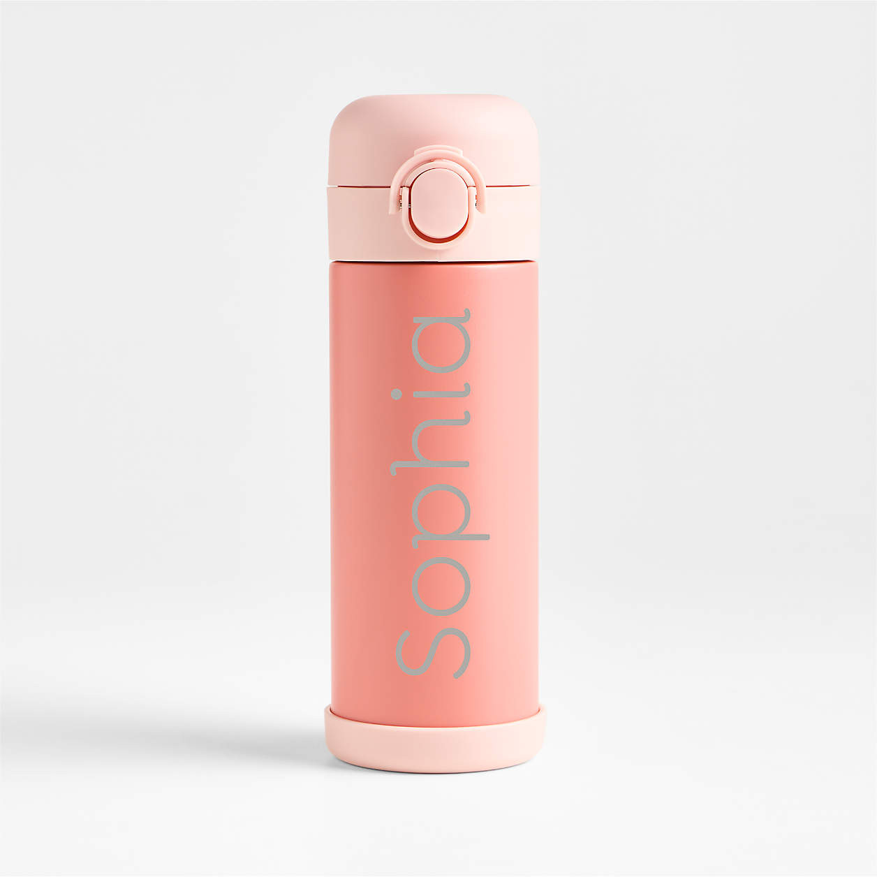 Pink Colorblock Insulated Stainless Steel Kids Water Bottle with Straw + Reviews | Crate & Kids | Crate & Barrel