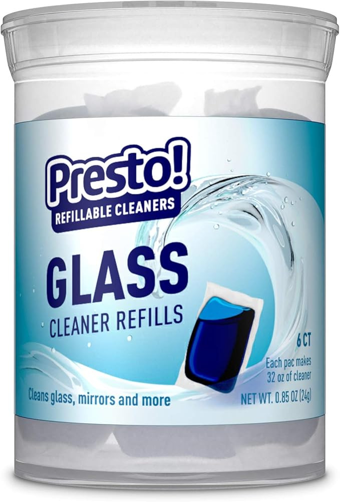 Amazon Brand - Presto! Glass Cleaner Refills Ammonia-free, 6-pack (makes 6 bottles of Presto! cle... | Amazon (US)