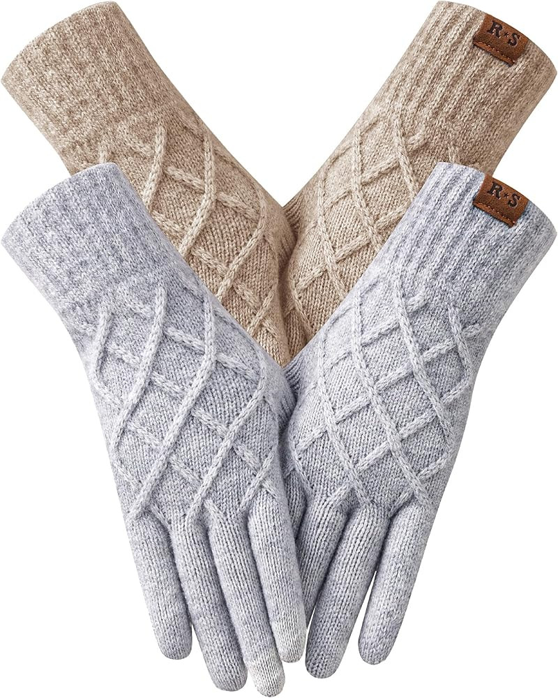 REACH STAR 2 Pairs Winter gloves, Thermal knit Lining | Amazon (US)