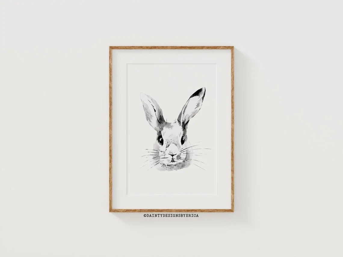 Bunny Print: Farmhouse Easter Decor #1749, Unframed Poster Size 12x18 | Walmart (US)