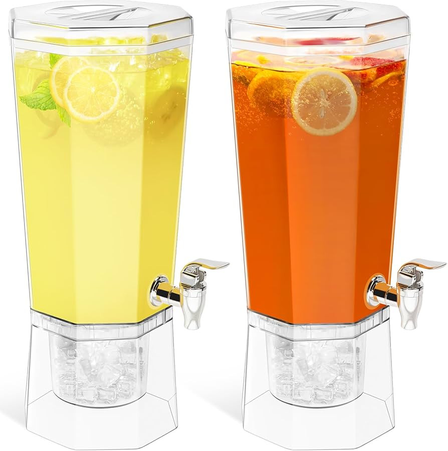 Lifewit 1 Gallon Drink Dispenser for Parties 2 Pcs, 4L Plastic Beverage Container with Stand for ... | Amazon (US)