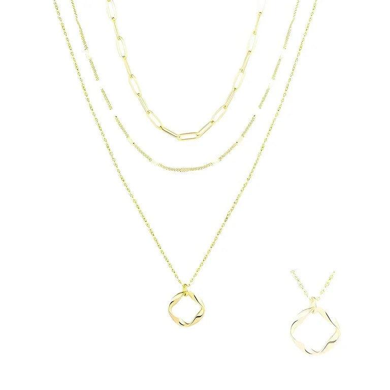 FARONZE Layered Gold Necklaces for Women,Gold-Plated Fashion Pendant Necklace,Suitable for Wearin... | Walmart (US)