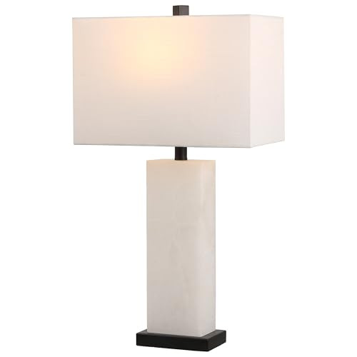 JONATHAN Y Tiggie 27" Alabaster Table Lamp, White Alabaster/Black | Amazon (US)