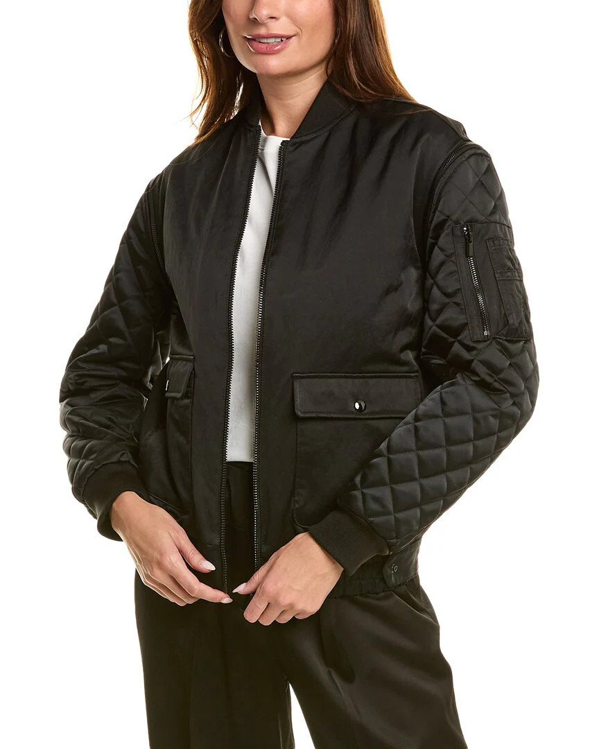 The Kooples Quilted Sleeve Bomber Jacket | Shop Simon