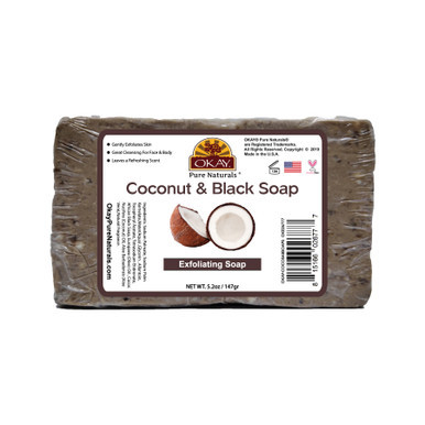 OKAY Pure Naturals Coconut & Black Soap - 5.2 oz / 147 gr | OKAY Pure Naturals