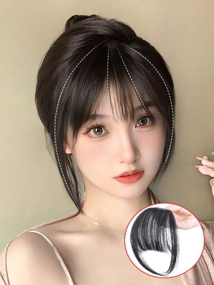 Women's Cute Bangs Clip on Hair Extension Natural and Invisible Air Bang Synthetic Hairpieces | SHEIN