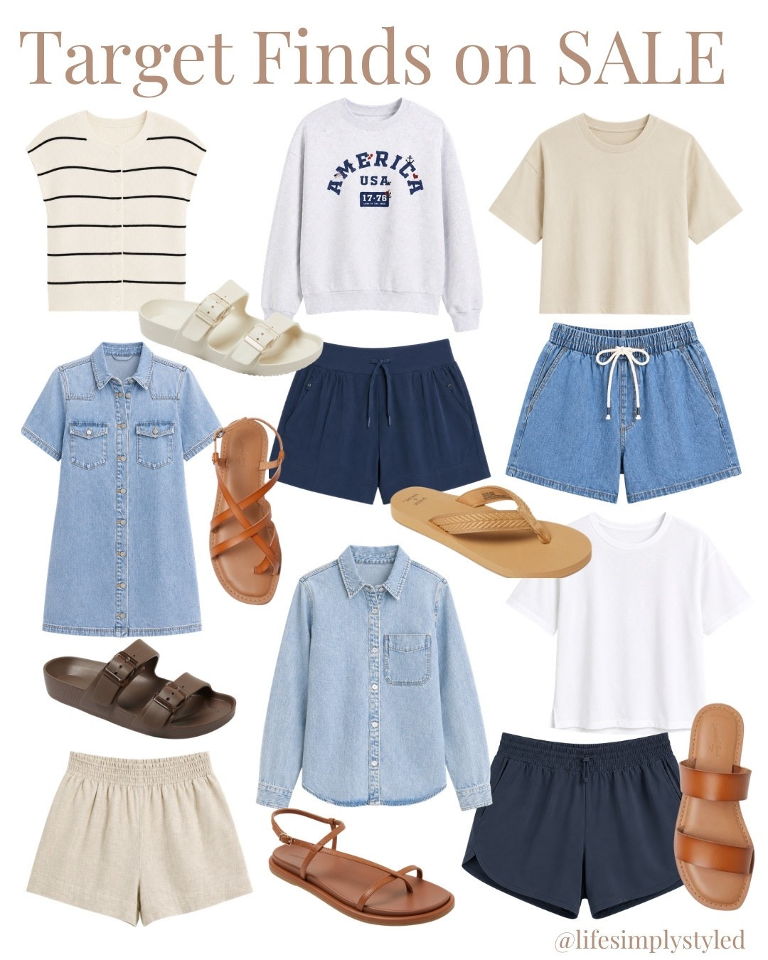 Target sale finds 🤍

Simple neutral pieces, comfy shorts, wardrobe staples, and everyday sandals — all on sale 🙌🏼

#targetfinds #targetstyle #simplestyle #capsulewardrobe #neutralstyle #elevatedbasics #momstyle #everydaystyle #targetfashion #summerstyle

#LTKSaleAlert #LTKOver40 #LTKSeasonal