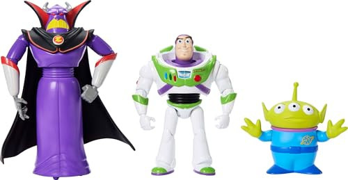 Mattel Disney Pixar Storytellers Story Intergalactic 3-Pack of Action Figures, 4-Inch Scale Buzz Lightyear, Zurg & Alien Posable Toys | Amazon (US)