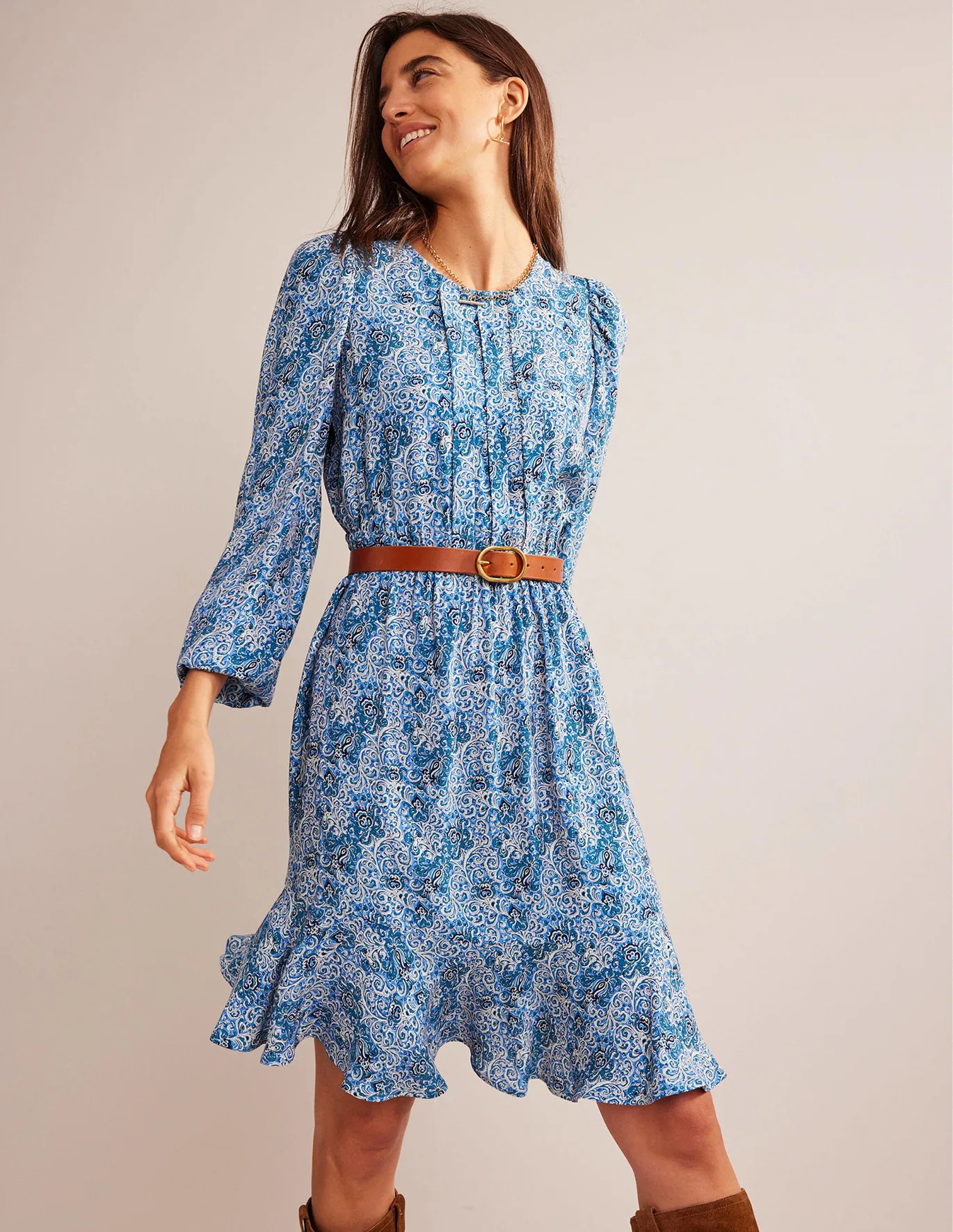 Pleated Peplum Mini Dress | Boden (US)