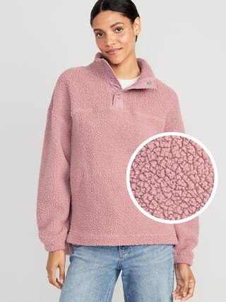 Step-Hem Sherpa Pullover for Women | Old Navy (US)