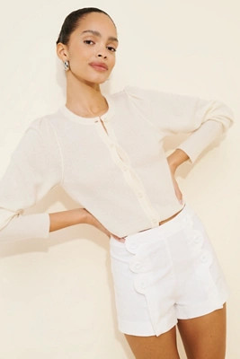 Maeve High-Rise Scallop Shorts | Anthropologie (US)