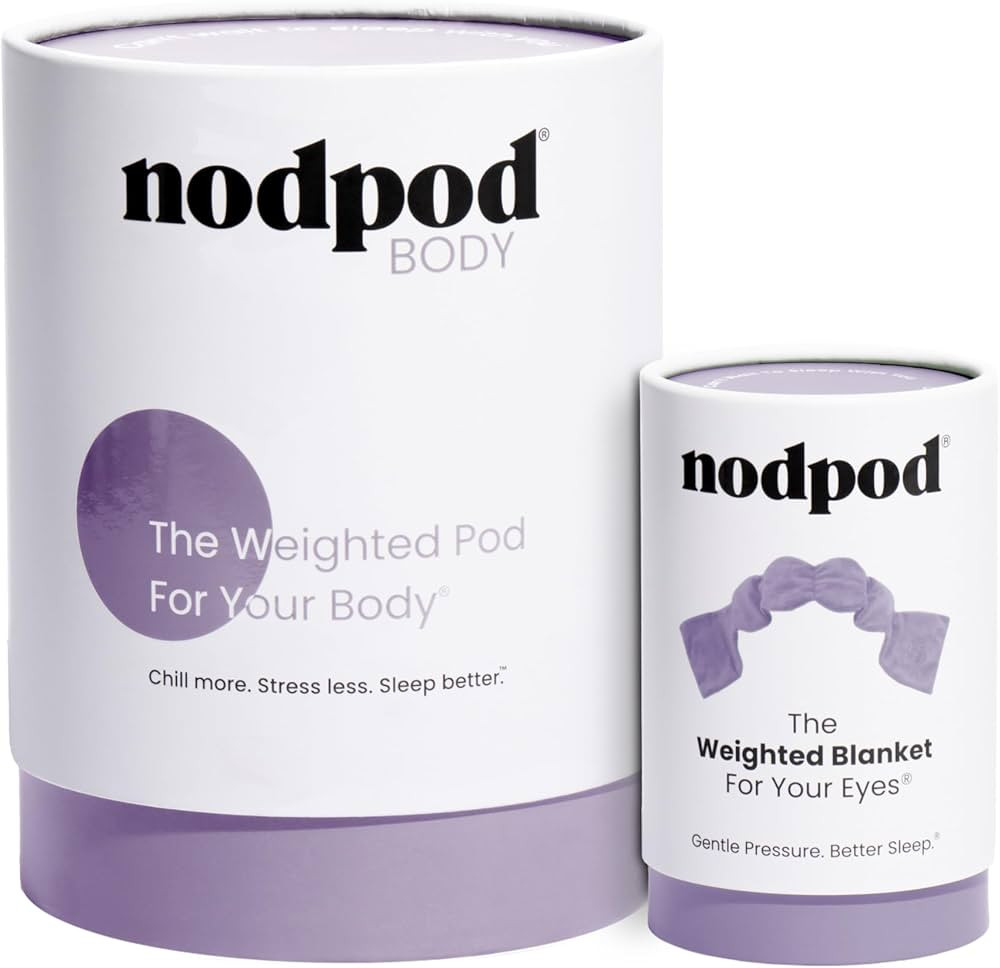 Nodpod Weighted Blanket & Sleep Mask Bundle – Ultra-Soft Body Blanket with Glass Beads + Light-... | Amazon (US)