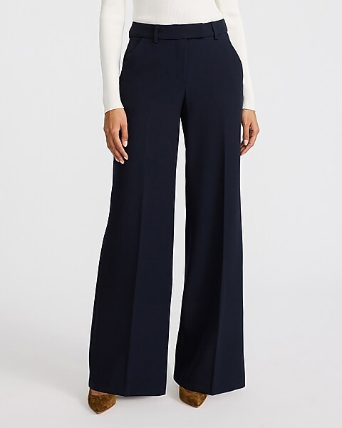 Editor Signature Stretch Mid Rise Wide Leg Pant | Express