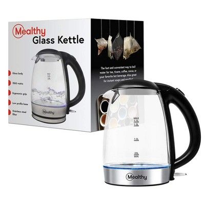 Mealthy High-Quality 1.7L Glass Electric Home Tea Boiler Kettle with LED Light | Target