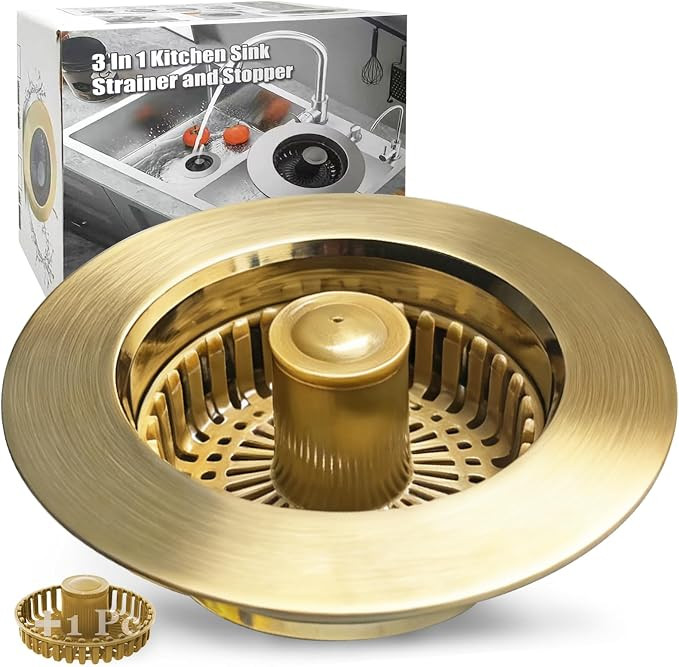 Kitchen Sink Drain Strainer, 3 in 1 Pop Up Kitchen Sink Stopper, with an Extra Basket Strainer, U... | Amazon (US)