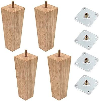 Mironey Square Furniture Legs Solid Wood Furniture Legs Tapered Solid Wood Replacement Furniture ... | Amazon (US)