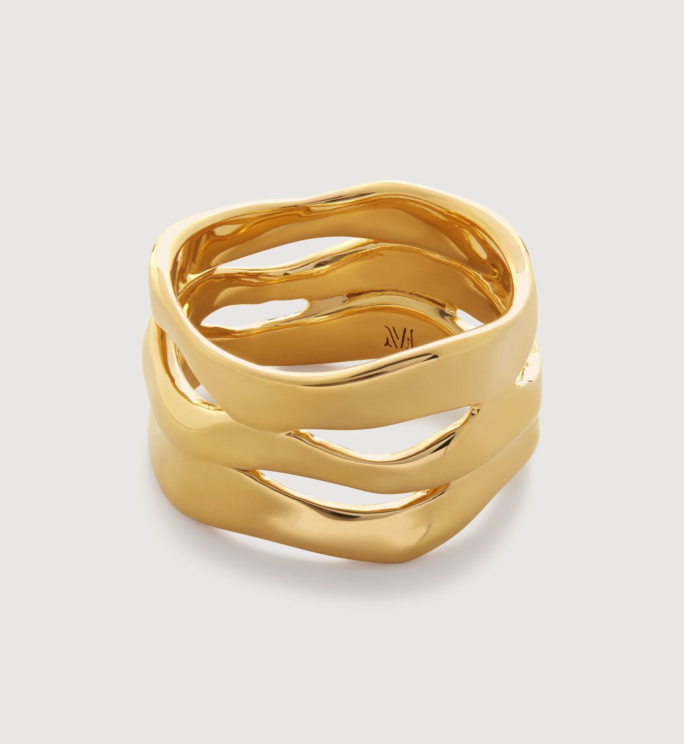 The Wave Triple Band Ring | Monica Vinader (Global)