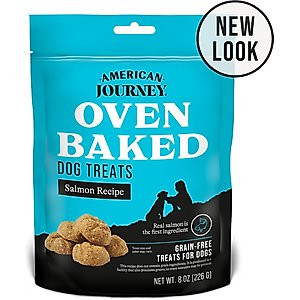 AMERICAN JOURNEY Salmon Recipe Grain-Free Oven Baked Crunchy Biscuit Dog Treats, 8-oz bag - Chewy... | Chewy.com