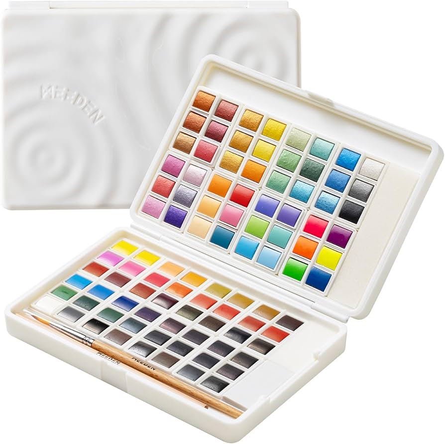 MEEDEN Watercolor Paint Set 96 Colors in Portable Box, Paint Kit with Brush, Palette, Art Supplie... | Amazon (US)