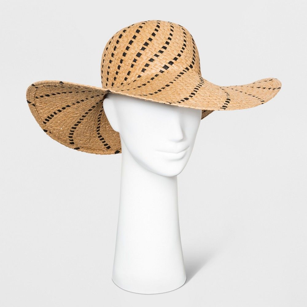 Women's Striped Floppy Hat - A New Day Swirl Stripe, Size: Small, Brown | Target