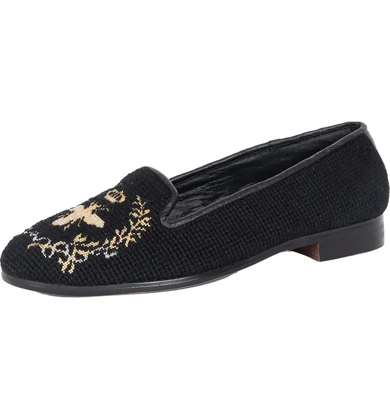 BY PAIGE Needlepoint Silver & Gold Bee Flat (Women) | Nordstrom