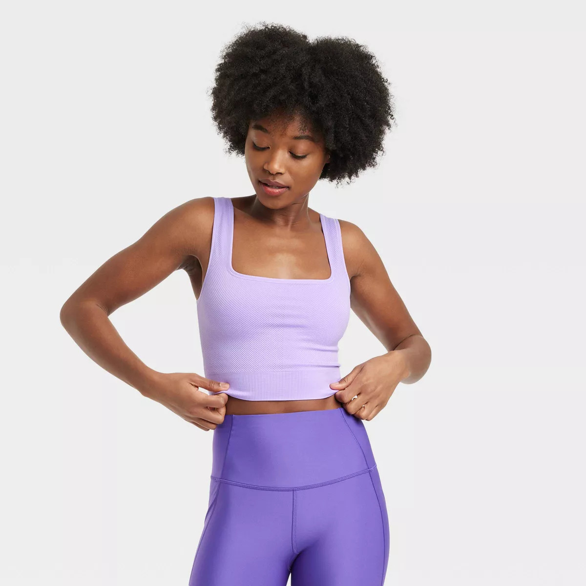 Women's Seamless Square Neck Cropped Tank Top - All In Motion™ | Target