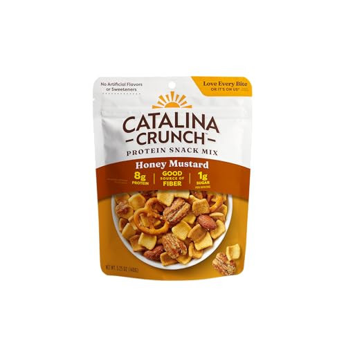 Catalina Crunch Protein Snack Mix - 8g Protein, 1g Sugar per Serving - Good Source of Fiber, Keto, Gluten Free - Honey Mustard, 5.25 Ounce Bag (Pack of 1) | Amazon (US)
