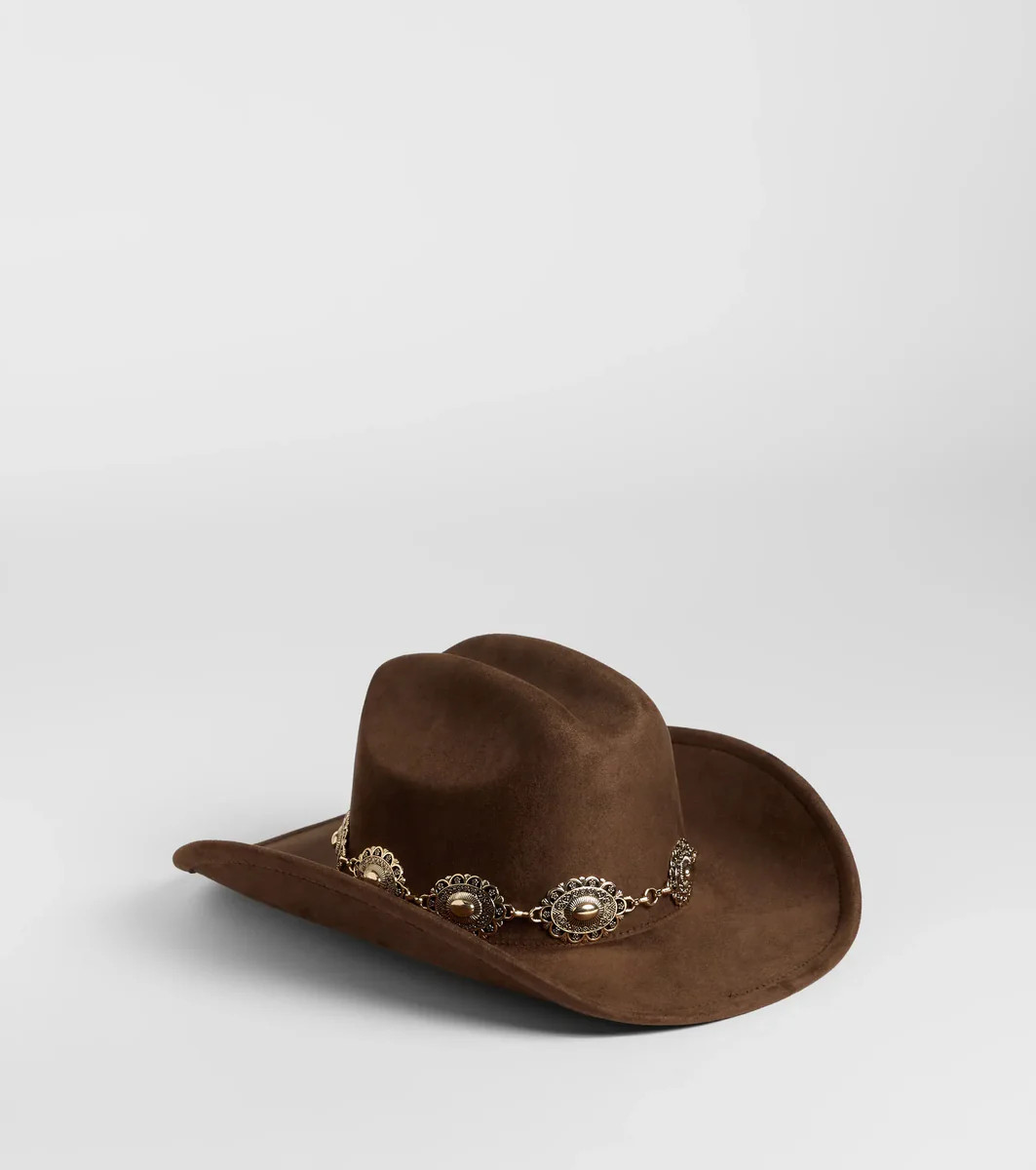 Nice Gal Concho Faux Suede Cowboy Hat | Windsor Stores