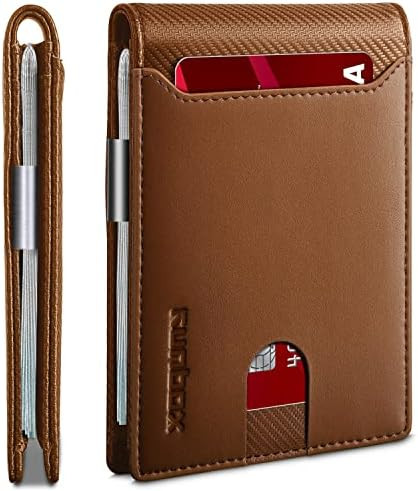 RUNBOX Money Clip Wallets for Men,Slim Leather Mens Bifold Wallet,RFID Blocking Front Pocket Wall... | Amazon (US)