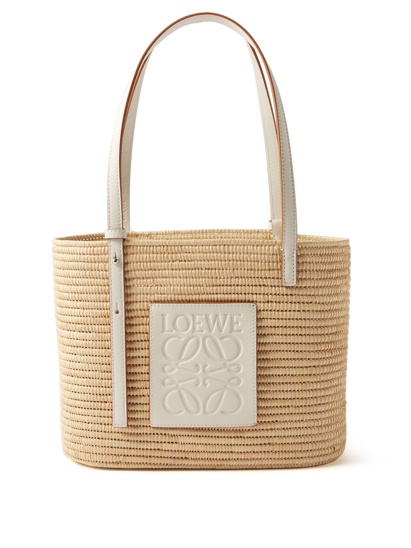 Anagram leather-trimmed raffia basket bag | Matches (UK)