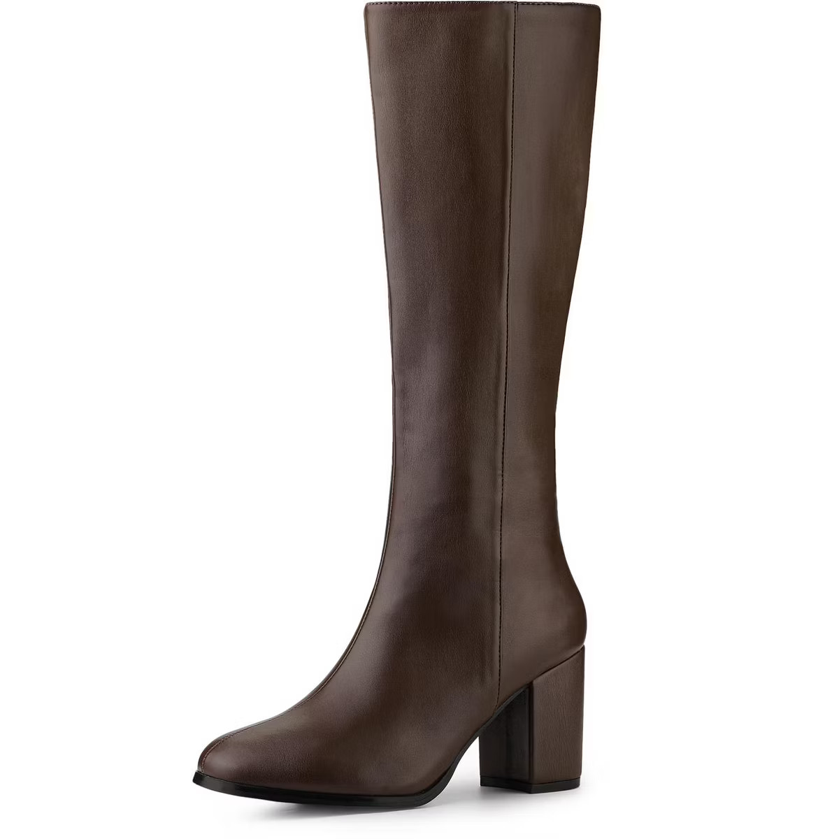 Allegra K Women's Halloween Round Toe Side Zip Block Heels Knee High Boots | Target