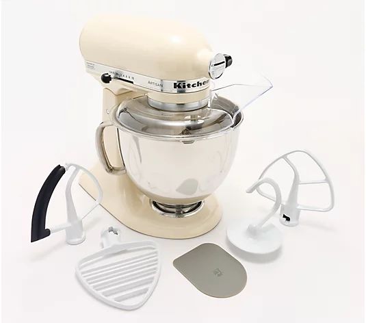 KitchenAid 5-qt Artisan Stand Mixer w/ Pastry Beater and Flex Edge - QVC.com | QVC