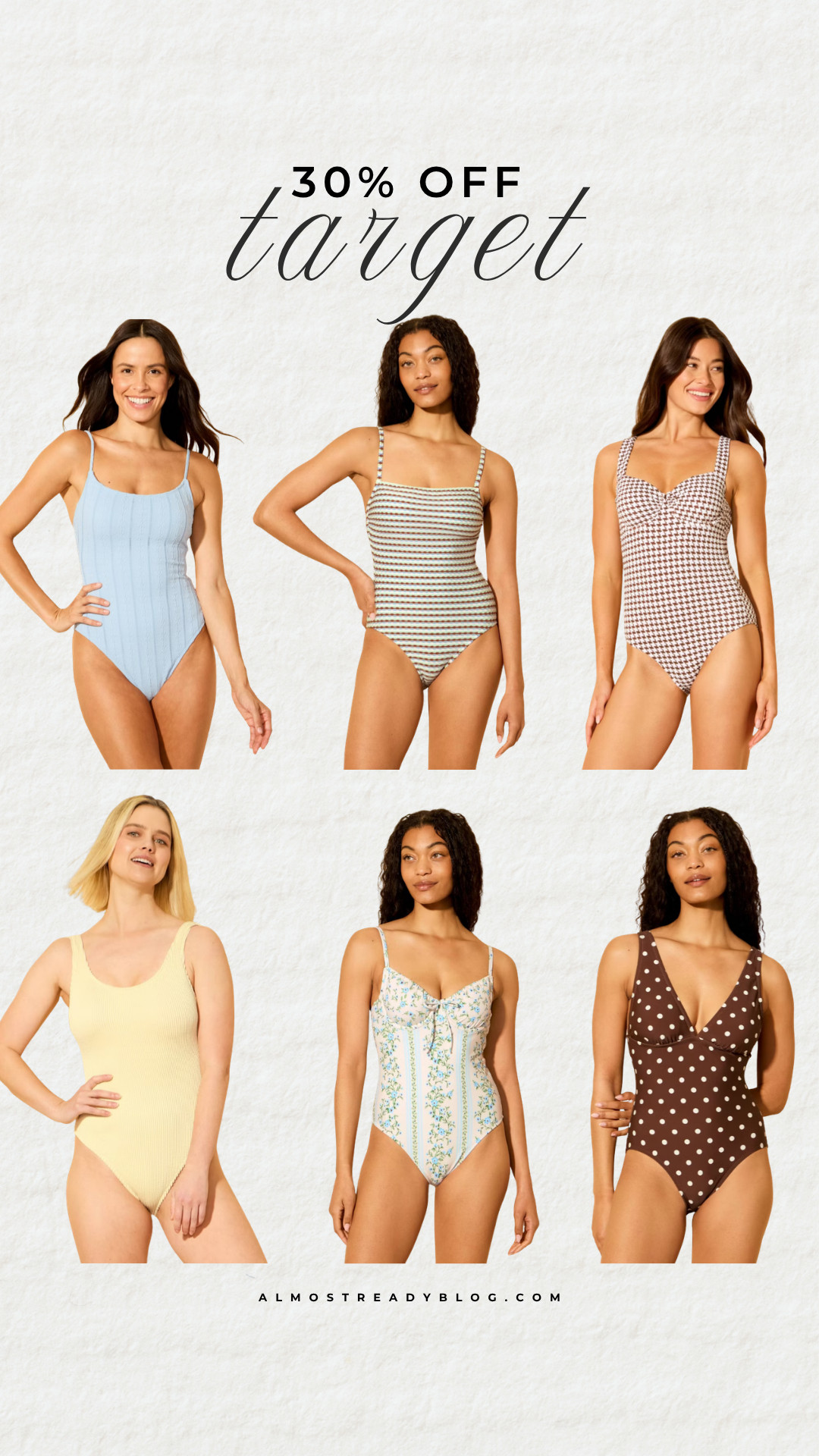 30% off Target swim! I go true to size with a Small in their swimsuits 🌊☀️👙

Target swim sale, swimwear, one piece swimsuit, beach vacation, summer swim, pool day outfit, resort style, beachwear women, target style, vacation essentials, summer fashion

#LTKSaleAlert #LTKSwim