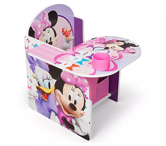 Delta Children Minnie Mouse Chair Desk w/ Storae Bin | QVC
