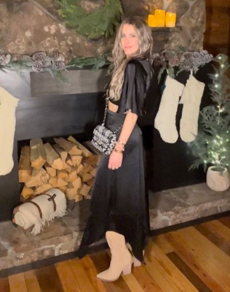All black never fails! Love a crop top/skirt combo for holiday parties, NYE or simply a dinner out with friends. Make it a little more casual with the jean skirt option. Linked boots in tan and white as well! Get it while it’s HOT

#LTKGiftGuide #LTKHoliday #LTKSeasonal
