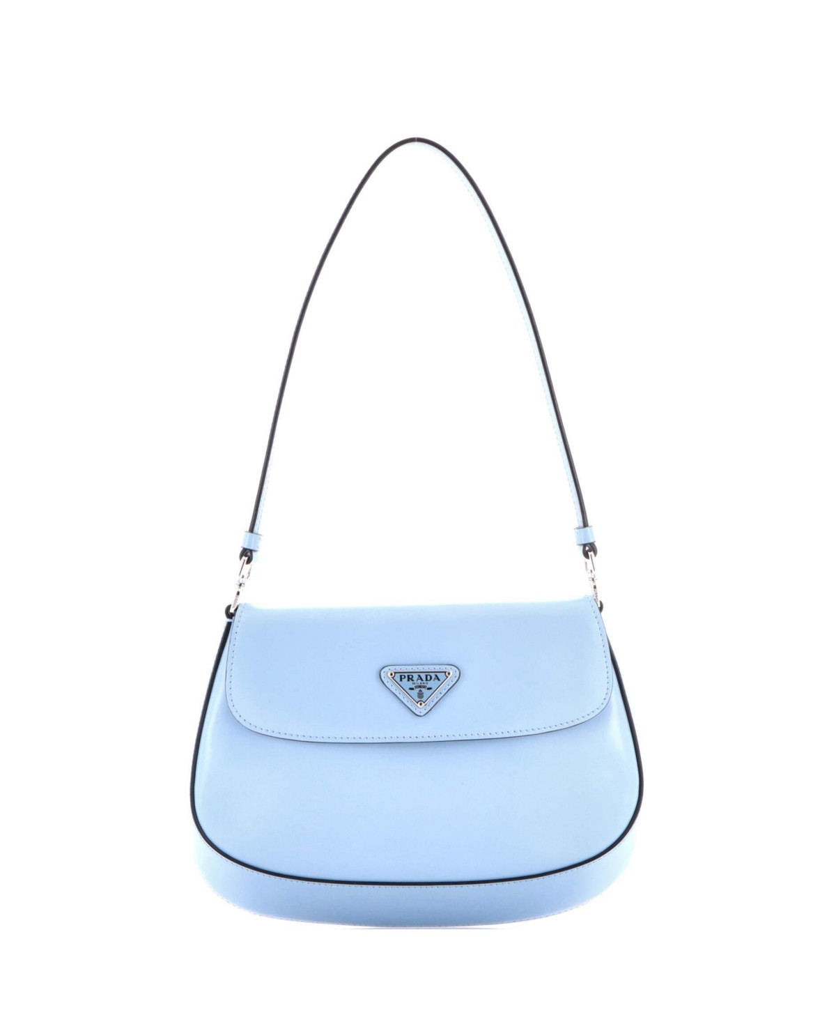 Pre-Owned Prada Small Cleo Flap Shoulder Bag Spazzolato Leather - Blue | Macy's
