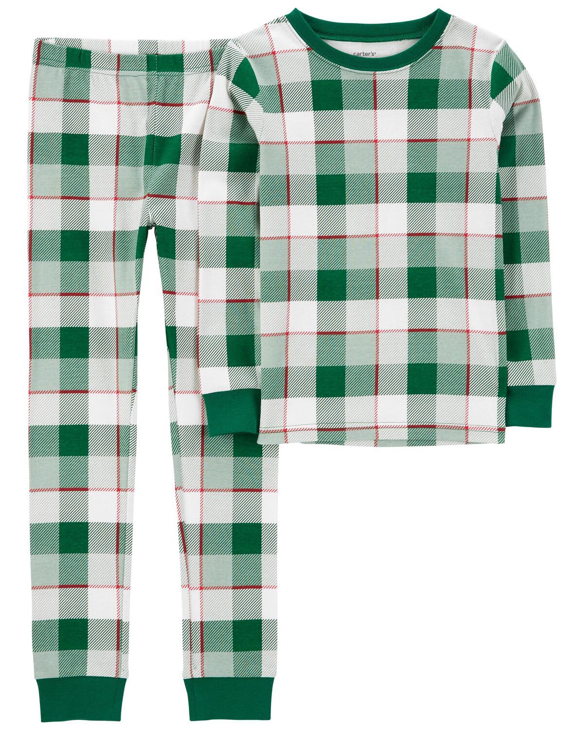 Green Kid 2-Piece Plaid 100% Snug Fit Cotton Pajamas | carters.com | Carter's
