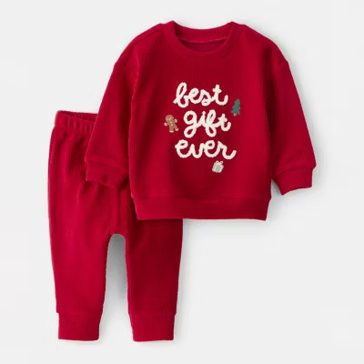 new!Carter's Best Gift Ever Velour Baby Unisex 2-pc. Pant Set | JCPenney