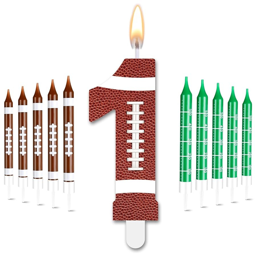Photect 11 PCS Football Birthday Candles Number 5-9 Candle Sports Cake Topper Decor Football Them... | Amazon (US)