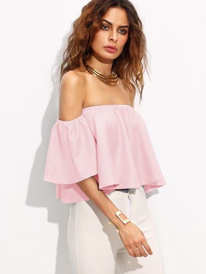 Off Shoulder Crop Top | SHEIN