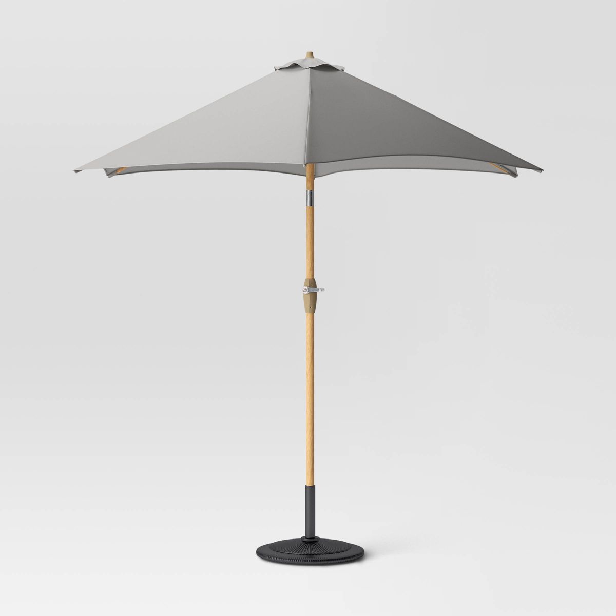 9' Round Outdoor Patio Market Umbrella with Light Wood Pole - Threshold™ | Target