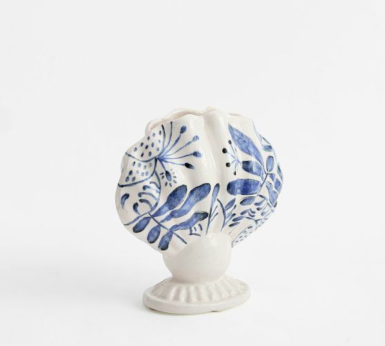 Printed Floral Shell Vase | Pottery Barn (US)