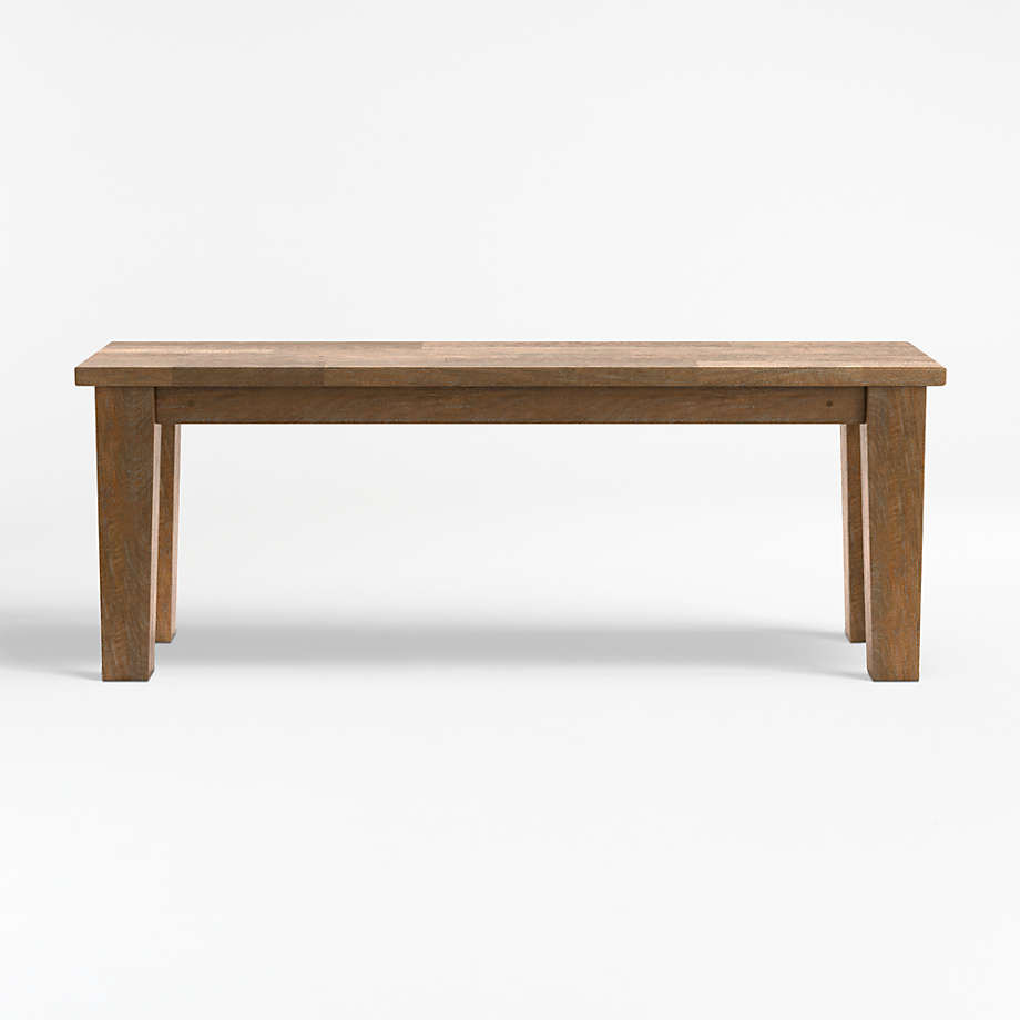 Basque 48" Charcoal Grey Wood Dining Bench + Reviews | Crate & Barrel | Crate & Barrel