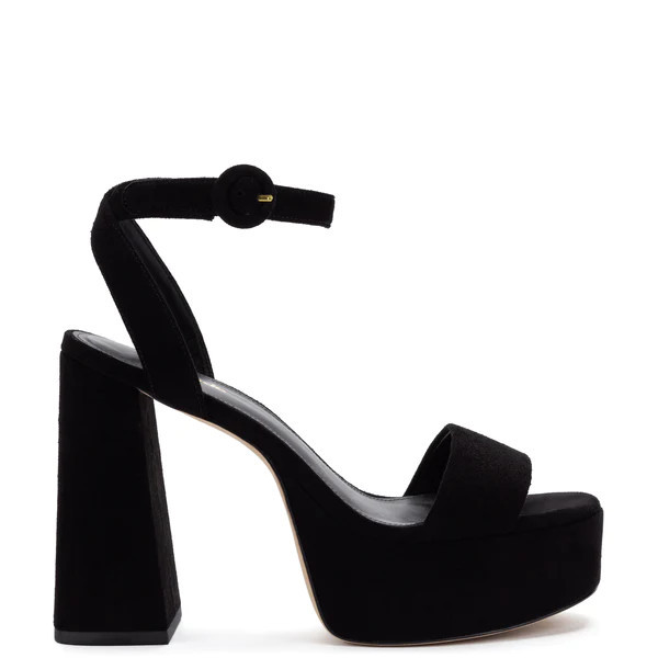 Dolly Sandal In Black Suede | Larroude