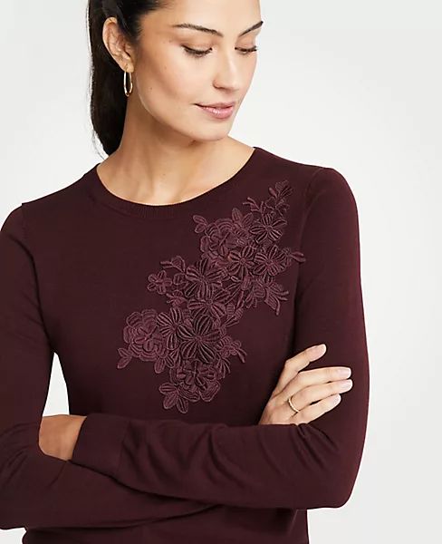 Floral Applique Sweater | Ann Taylor (US)