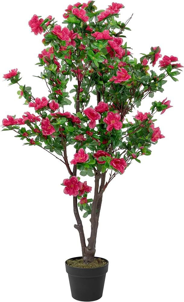 Northlight 43" Artificial Green and Pink Artificial Azalea Flower Potted Tree | Amazon (US)