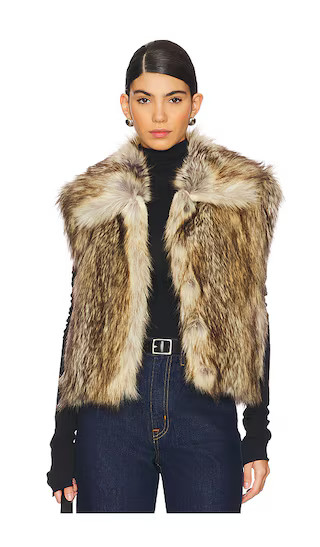 Naya Faux Fur Vest in Brown Coyote | Revolve Clothing (Global)