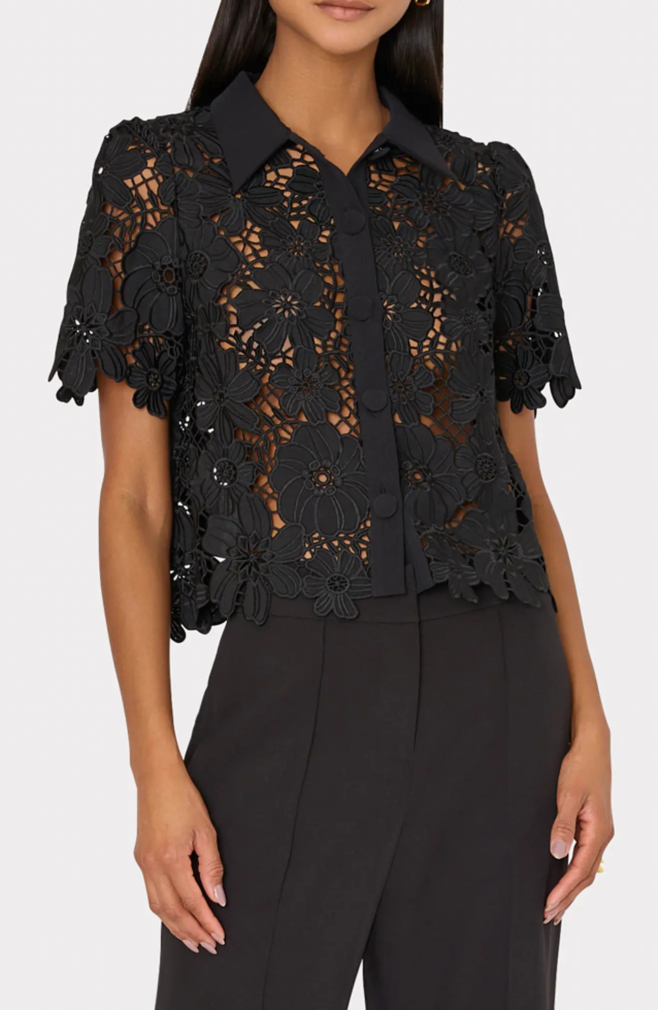 Addison Lace Crop Shirt (Women) | Nordstrom | Nordstrom