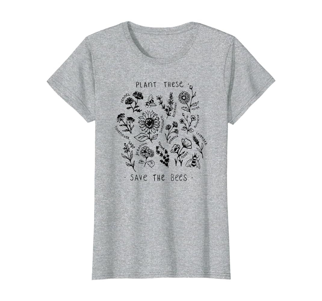 Plant These Save The Bees Shirt Flowers T Shirt T-Shirt | Amazon (US)