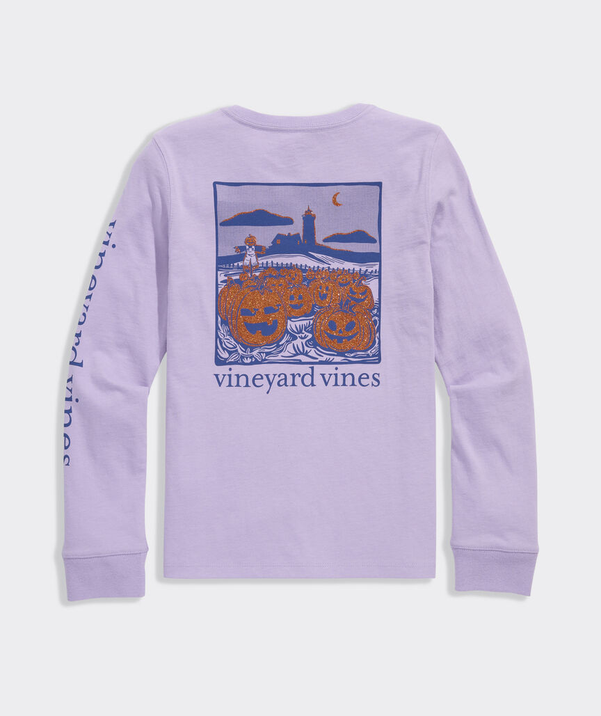 Girls' Glitter Pumpkin Long-Sleeve Pocket Tee | vineyard vines